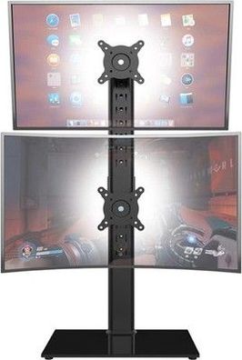 Dual Monitor Ständer - Vertikaler Stapelbildschirm Freistehender Monitor Haltung