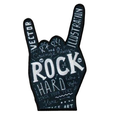 Mono Quick 10421 Rock Hand Bügelbild, Patch, Applikation, Hardrock, Rock & Roll