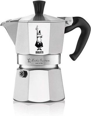 Bialetti - Moka Express: Espressomaschine für Herdplatte, 4 Tassen (190 ml), Alu