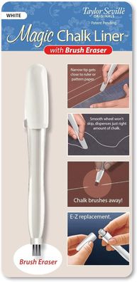 Taylor Seville - Magic Chalk Liner, Kreidezeichner mit Radierer, Weiß