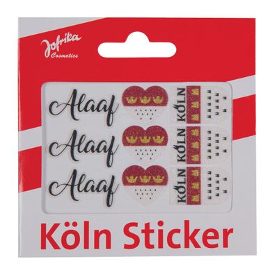 Jofrika Cosmetics Skin Sticker, Köln Alaaf o. Kölner Dom, Karneval rot und weiß