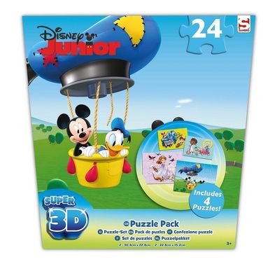 Disney Junior * 3D Puzzle * 4 x 24-teilig, Doc Mc Stuffin Mickey Maus Jake Sofia
