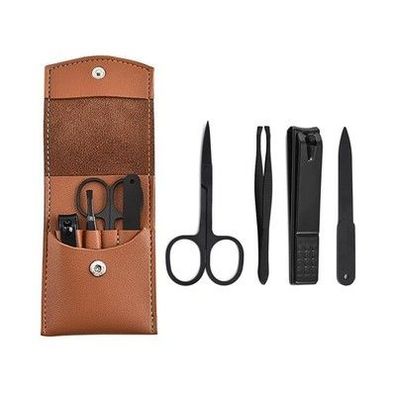 ENLACE Maniküre Set 4 Teilig, Nagelschere, Augenbrauenklammer, Kosmetikschere