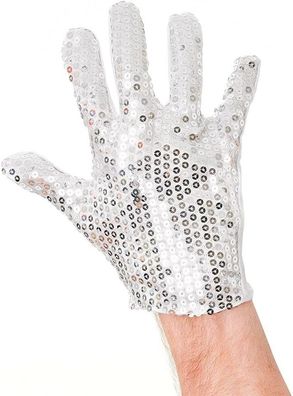 Rubies 1093 - Handschuh mit Pailletten für Erwachsene, weiß, Kostüm Zubehör