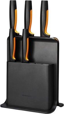 Fiskars Design-Messerblock inklusive 5 Messern, funktionale Form, Küche Zubehör
