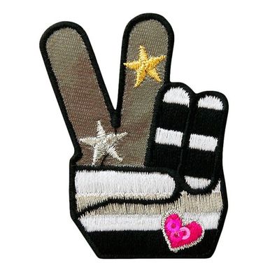 Mono-Quick 08327 Peace Hand Applikation, Bügelbild, Patch, Aufnäher, Peacehand