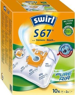 Swirl S 67/10 MicroPor Plus 10x Staubsaugerbeutel und 2 Filter, Siemens & Bosch
