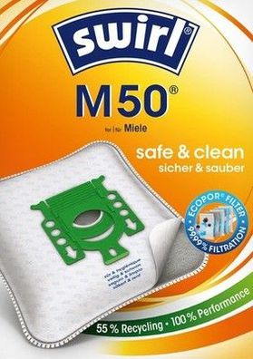 Swirl M50 EcoPor Staubsaugerbeutel, 10 Beutel & 2 Filter, Beutel für Staubsauger