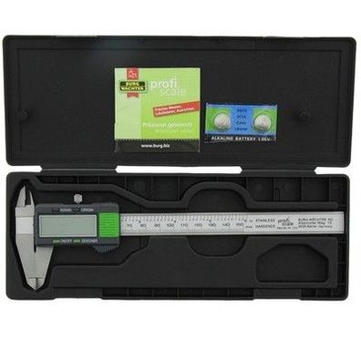Burg-Wächter Digitaler Messschieber Hochwertiger Messschieber 150mm Schwarz/Grau