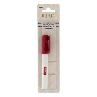 Bohin 65504Textilklebestift lösbar, Kleber rosa, Stift, temporär