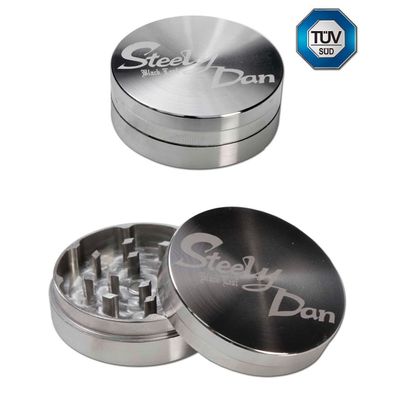 Black Leaf STEELY DAN Edelstahl Grinder 2tlg Ø 49mm Crusher Kräuter Mühle NEU !!