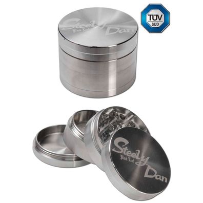Black Leaf STEELY DAN Edelstahl Grinder 4tlg Ø 49mm Crusher Kräuter Mühle NEU !!