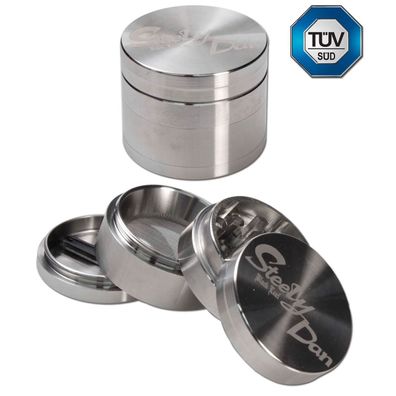Black Leaf STEELY DAN Edelstahl Grinder 4tlg Ø 39mm Crusher Kräuter Mühle NEU !!