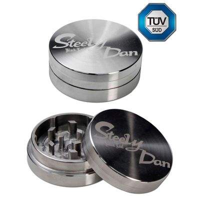 Black Leaf STEELY DAN Edelstahl Grinder 2tlg Ø 39mm Crusher Kräuter Mühle NEU !!