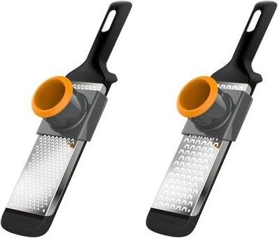 Fiskars Handreiben-Set, 2-teilig., Grob und Fein, Metall/Kunststoff, Reibe Küche