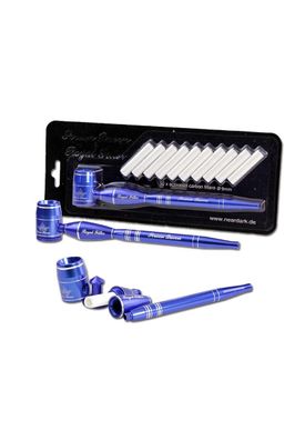 Screen Queen 17cm Sieblose Pfeife Black Leaf Royal Filter Aktivkohle GIZEH BLAU