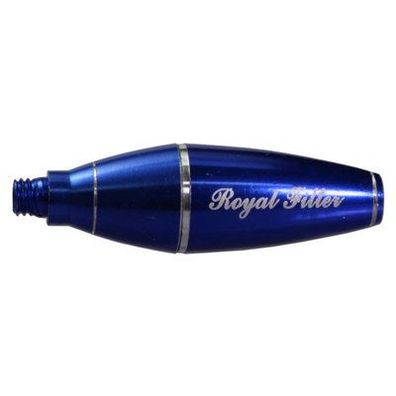 ROYAL FILTER 9mm Aktivkohle Adapter Screen Queen Prince sieblose Pfeife blau NEU