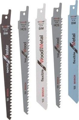 Bosch Keo Sägeblatt-Set 5-tlg für Holz, Kunststoff & Metall, Sägeblätter Zubehör