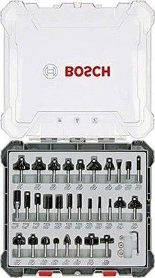 Bosch Professional 30tlg. Fräser Set (für Holz, für Oberfräsen mit 8 mm Schaft)