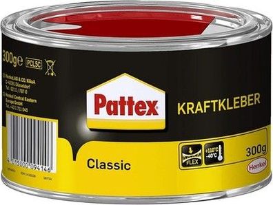 Pattex Kraftkleber Classic, extrem starker Kleber für hohe Festigkeit, 300g Dose