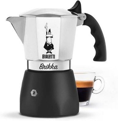 Bialetti New Brikka, Moka-Kanne, Herd-Kaffeemaschine, 4 Tassen (170 ml), Alu