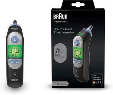 Braun ThermoScan 7 Ohr-Thermometer Schwarz | Age Precision-Technologie