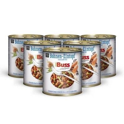 Buss Klassiker Pikanter Bohneneintopf texanischer Art Fertiggericht (6x 800g)