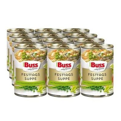 Buss Klassiker Feine Festtags-Suppe mit Fleischklößchen Gemüsesuppe (12 x 400 g)