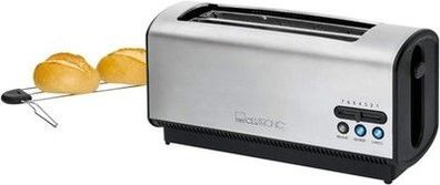 Clatronic TA 3687 4 Scheiben-Langschlitztoaster, Toaster Edelstahl, Küche, 1200W