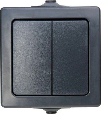 Kopp Nautic Serienschalter, Aufputz, für Feuchtraum, 250V (10A), IP44, anthrazit