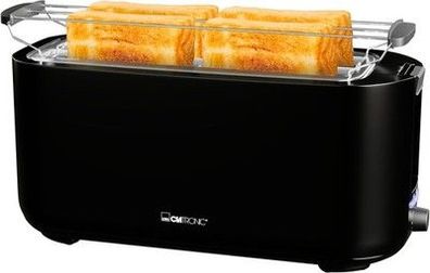 Clatronic Toaster 4 Scheiben | Toaster mit Brötchenaufsatz | Langschlitztoaster