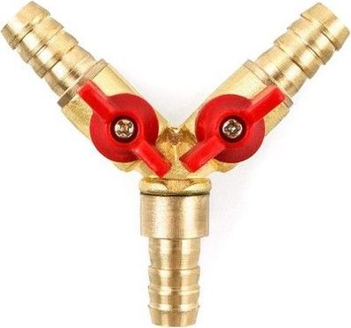 QWORK® 3 Wege Schlauchverbinder, Splitter Messing & Zinklegierung 10mm Kugelhahn