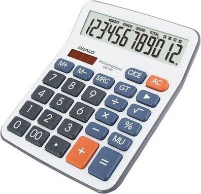 OSALO Taschenrechner Große Tasten Grosse Display Solar 12-Stelliger Tischrechner