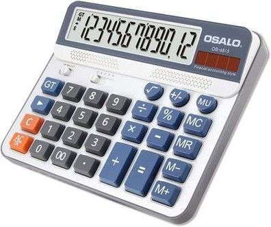 OSALO Taschenrechner Gross Tischrechner Großer 12-stelliger LCD Anzeige Solar