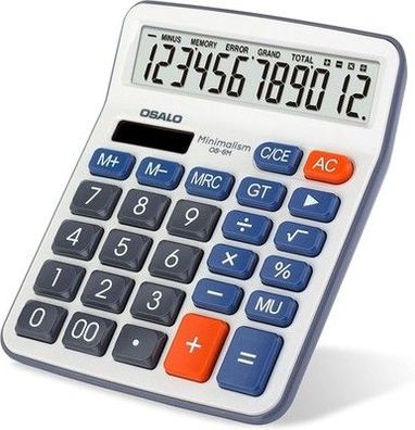 OSALO Taschenrechner Tischrechner büro 12-stelliger große Tasten LCD Anzeige