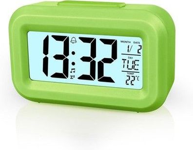 Vicloon Wecker Digital, LCD Display Tischuhr mit Snooze, 12/24 Stunden, Grün