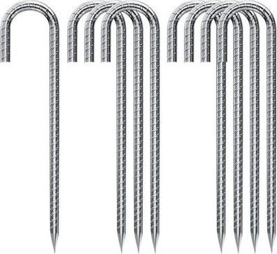 8x Bodenanker Trampolin Schwerlast, U-Uförmig Metall 32cm Boden Heringe Erdnägel