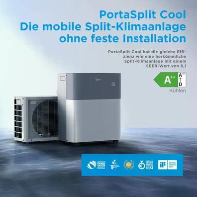 Midea PortaSplit Mobile Split Klimaanlage 2,35kW leise für 28m²