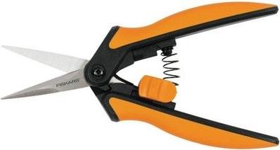 Fiskars Microtip Gartenschere SP13, Länge: 15cm, Stahlklingen/Kunststoff Griff