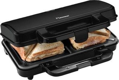 Bestron XL Sandwichmaker, Antihaftbeschichteter Sandwich-Toaster, 900 Watt