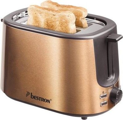 Bestron Toaster, 2 Röstkammern, Krümelschublade & Brötchen-Röstaufsatz, 1000W