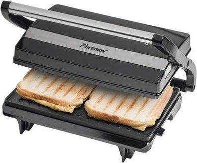Bestron elektrischer Kontaktgrill mit Auffangschale, Sandwichmaker, 700 Watt
