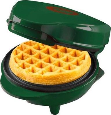 Bestron Mini-Waffeleisen, Waffeleisen in Christmas-Edition, in Mattgrün, 10 cm