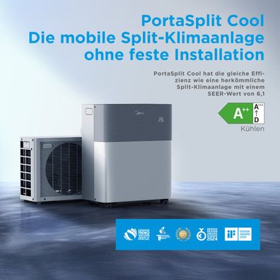 Midea PortaSplit Mobile Split Klimaanlage 2,35kW leise für 28m²