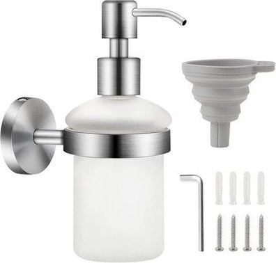 EXLECO Seifenspender Glas 200ml Shampoo Duschgel Flasche Wandmontage Trichter