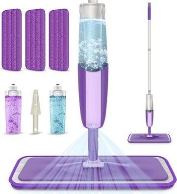 Mexerris Wischer mit Sprühfunktion Sprühwischer Bodenwischer 2 Wassertanks 410ml