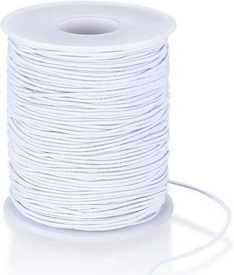 Elastische Faden, 1 mm x 100m/328ft Elastisch Perlenschnur Gummiband, Weiß
