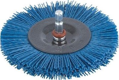Wolfcraft 2727000 Nylondraht-Scheibenbürste, soft ø 100x10 mm, Gewellter Draht