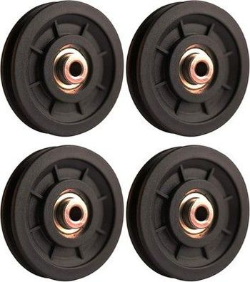 LFJ 4x 90mm Seilrolle, Umlenkrolle, Universallager Riemenscheibe für Gym, Sport