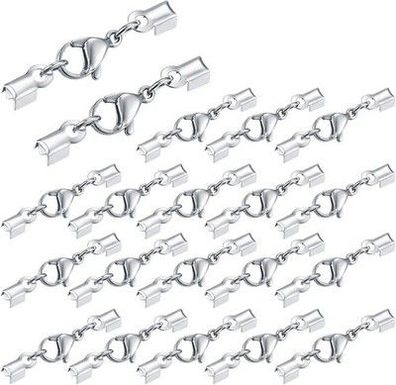 20 Stk. Edelstahl Verschluss, Lederband Kette, Karabinerverschluss Für Ketten